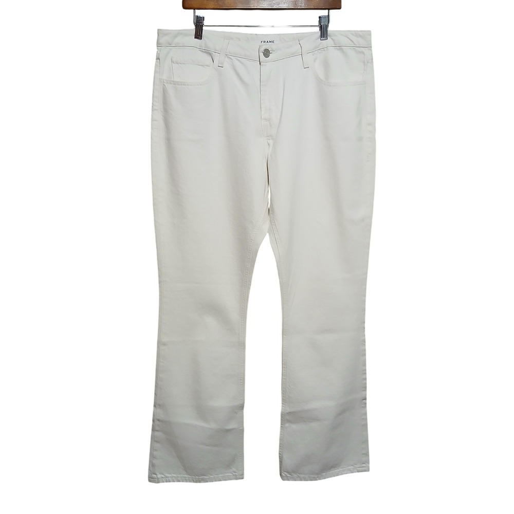 FRAME The Low Boot Jeans White Low Rise Bootcut Denim Womens - Picture 3 of 14
